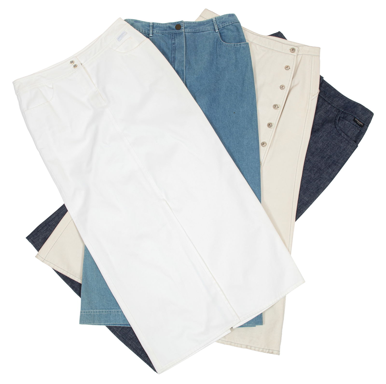 Four Vintage Chanel Denim Skirts, 1999-2003 (1 of 3)