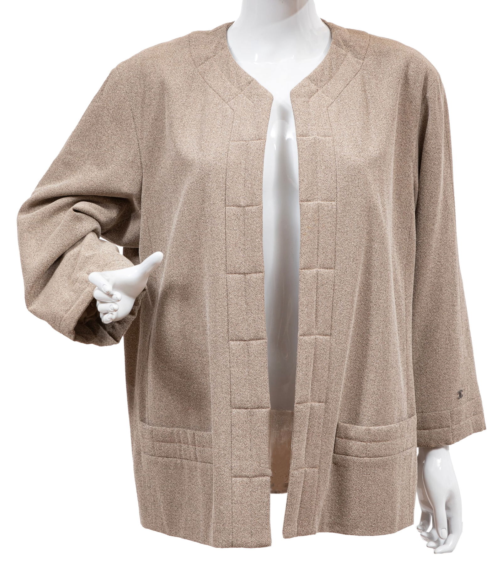 Vintage Chanel Taupe Tweed Knit Jacket, Spring/Summer 1999 (1 of 5)