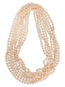 Opera Length Single Strand of Pink Freshwater Pearls