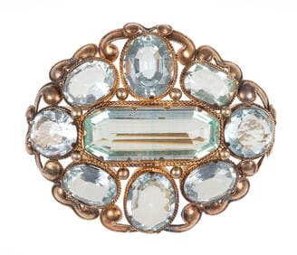 Antique 18 kt. Yellow Gold and Aquamarine Pendant