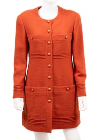 Vintage Chanel Orange Tweed Coat