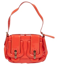 Fendi Red Patent Leather B Bag