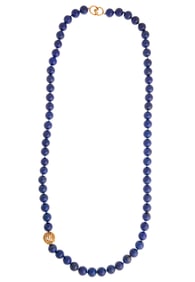 Vintage Tiffany & Co. 18 kt. Yellow Gold and Lapis Lazuli Bead Necklace