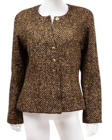 Vintage Chanel Black and Gold Wool Tweed Jacket, c. Fall/Winter 2000