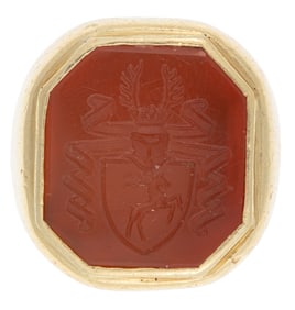 Rothschild's 18 kt. Yellow Gold and Intaglio Carnelian Signet Ring