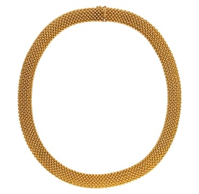 Italian 18 kt. Yellow Gold Falt Mesh Necklace