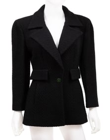 Vintage Chanel Black Wool Tweed Jacket, Fall/Winter 2001