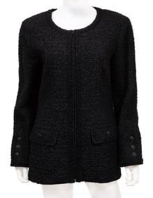 Vintage Chanel Black Tweed Jacket, Spring/Summer 2002