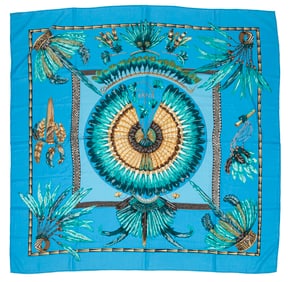 Hermès [Hermes] "Brazil" Cashmere and Silk Shawl 140