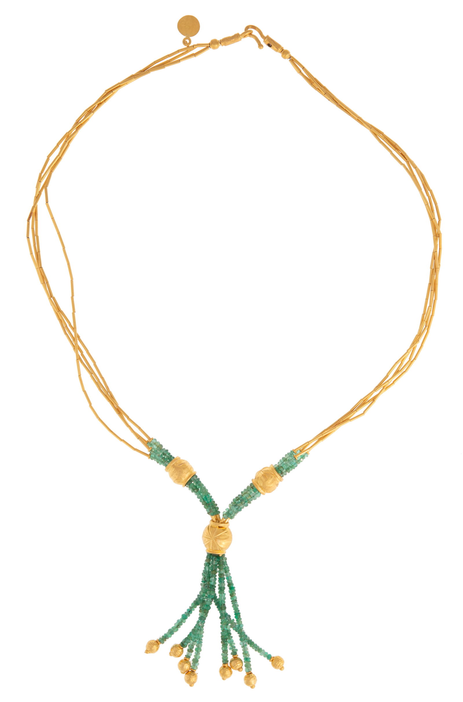 24 kt. Yellow Gold and Bead Tassel Necklace (1 of 3)