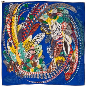 Hermès [Hermes] "Plumes En Fete" Cashmere Shawl 140