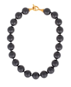 Vintage Tiffany & Co. 18 kt. Yellow Gold and Onyx Bead Necklace