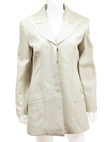 Vintage Chanel Ivory Leather Jacket, Spring/Summer 2002