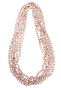 Three Strands of Pink Freshwater Baroque Pearls