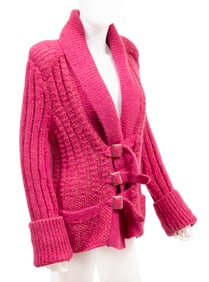 Vintage Chanel Pink Wool and Mohair Buckle Sweater, Fall/Winter 2009 | New with Tags