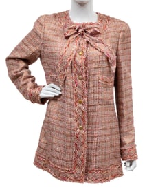 Vintage Chanel Pink Metallic Fantasy Tweed Jacket, Fall/Winter 2005