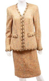 Vintage Chanel Multicolor Tweed Skirt Suit Ensemble, Spring/Summer 2002