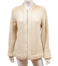 Vintage Chanel Metallic Tweed Knit Cardigan, Fall/Winter 2003