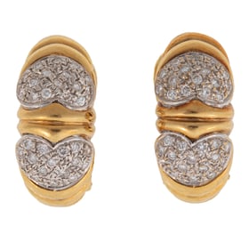 Vintage 18 kt. Yellow Gold and Diamond Ring and Earrings