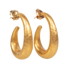 Pair of Yossi Harari 24 kt. Yellow Gold Earrings