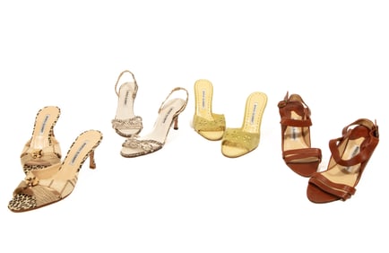 Four Pairs of Manolo Blahnik Heeled Sandals