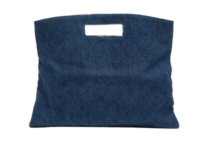 Vintage Chanel Quilted Denim Foldover Clutch