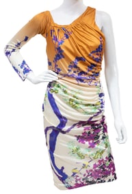 Vintage Roberto Cavalli Jersey Dress and Leather Jacket