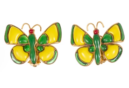 Pair of Vintage Chanel Butterfly Ear Clips