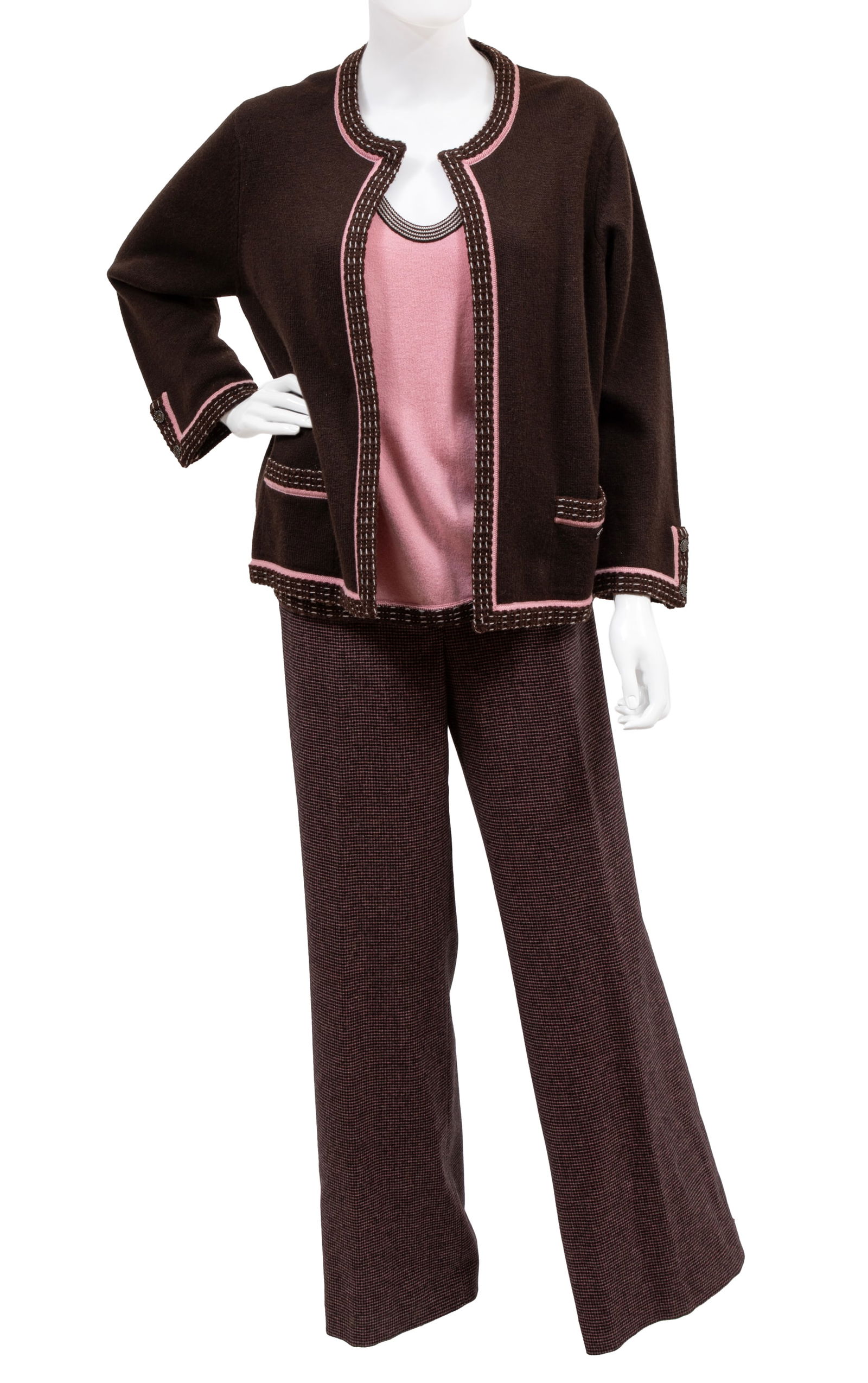 Vintage Chanel Cashmere Sweater Set and Wool Houndstooth Pants, Fall/Winter 2005 (1 of 6)