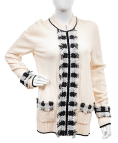 Vintage Chanel Zip Front Cashmere Sweater, Fall/Winter 2005