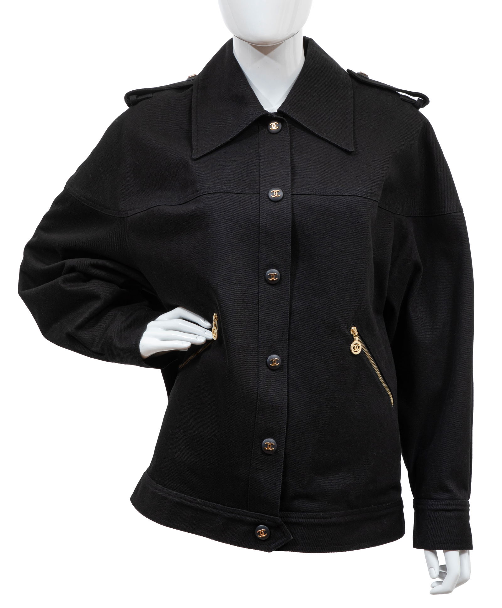 Vintage Chanel Black Denim Jacket (1 of 5)