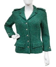 Vintage Chanel Green Tweed Jacket, Cruise 2006