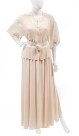 Vintage Chloe Silk Belted Dress Ensemble