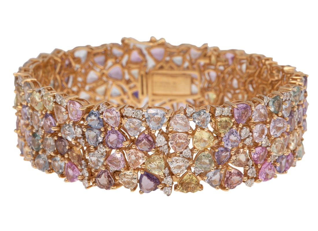18 kt. Yellow Gold and Multicolor Sapphire Bracelet (1 of 4)