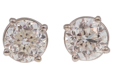 14 kt. White Gold and Diamond Stud Earrings