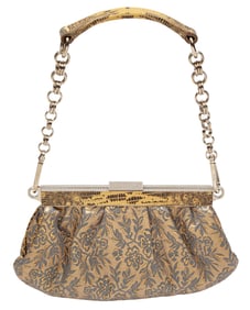 Prada Brocade Evening Bag with Lizard Trim