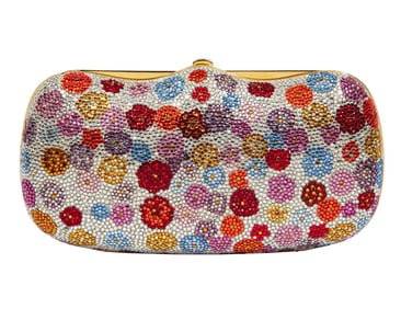 Judith Leiber Swarovski Crystal "Flower" Minaudiere