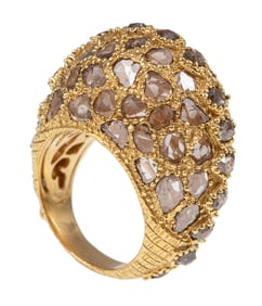 Coomi 20 kt. Yellow Gold and Diamond Dome Ring