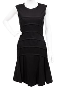 Vintage Escada Black Tiered Cotton Dress