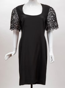 Vintage Carolina Herrera Black Silk Evening Dress and Sequin Embellished Bolero
