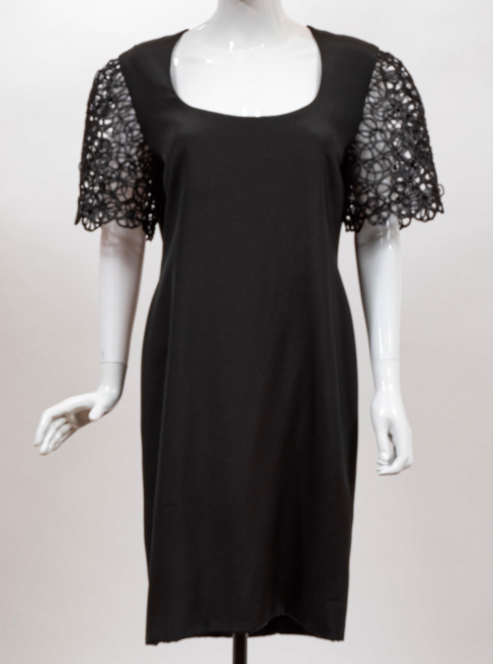 Vintage Carolina Herrera Black Silk Evening Dress and Sequin Embellished Bolero (1 of 6)