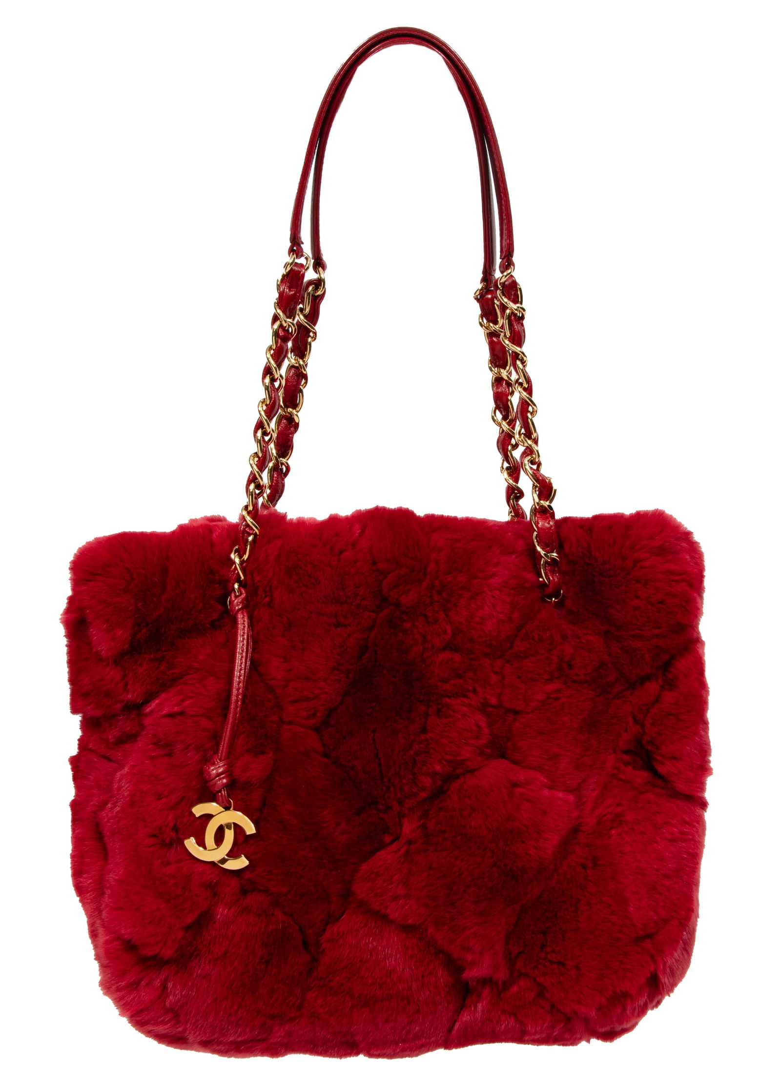 Chanel Red Fur Harlequin Bag with Original Box (1 of 8)