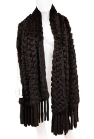 Trilogy Collections Woven Brown Mink Stole or Scarf