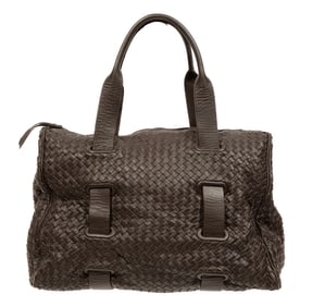 Bottega Veneta Brown Intrecciato Leather Satchel