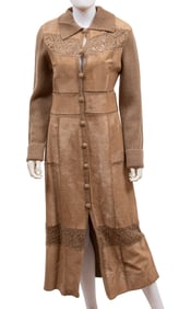 Vintage Carlisle Leather Hyde and Knit Mohair Coat