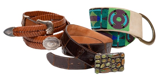 Three Vintage Western Belts