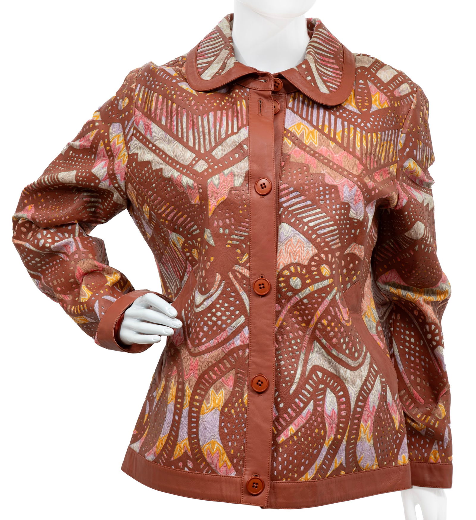 Vintage Missoni Leather and Zig Zag Knit Jacket (1 of 4)