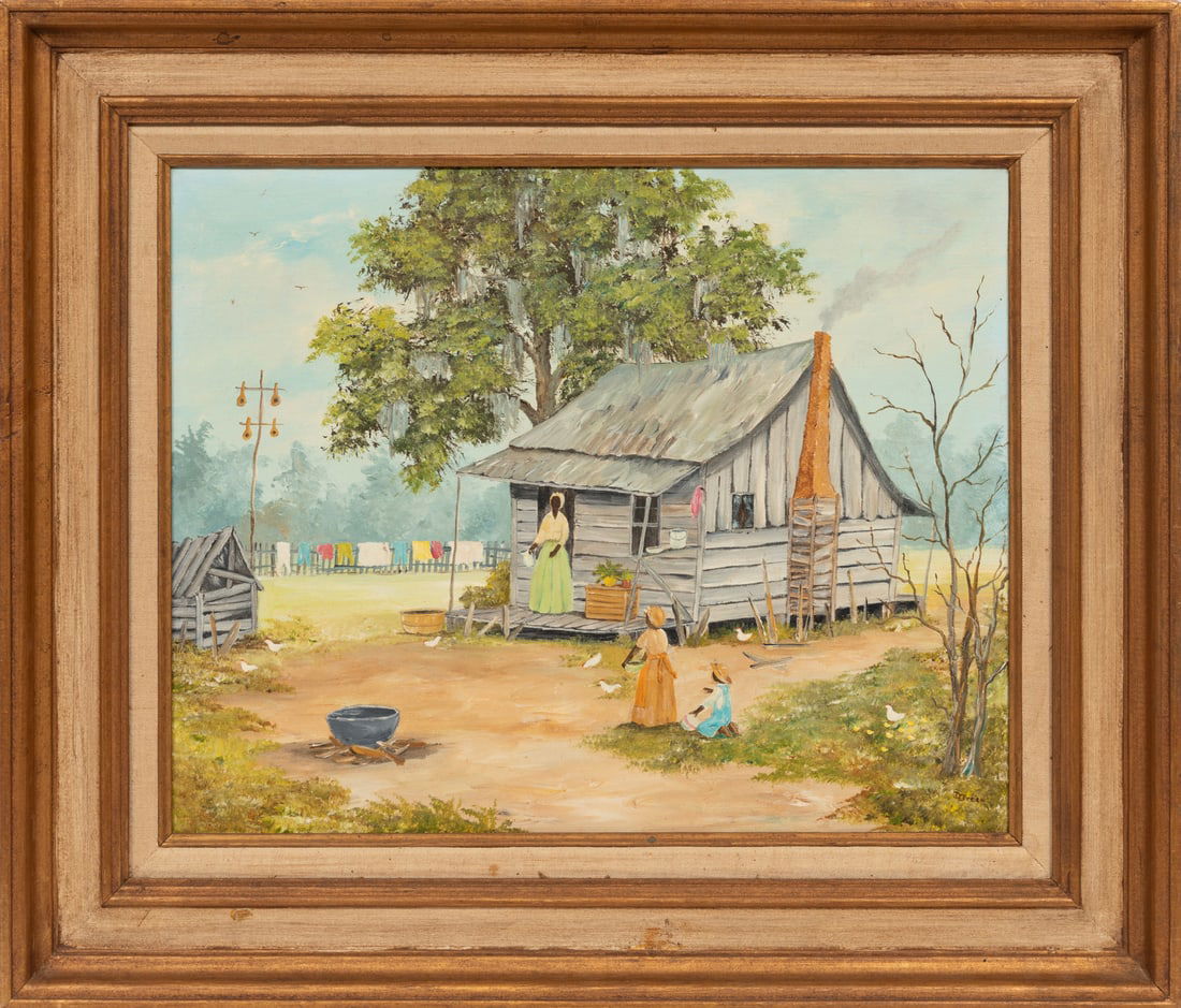 Dorothy Green, American/Louisiana 20th c., "A Time Gone By", oil on canvas (1 of 3)