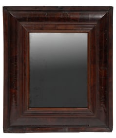 Antique English Walnut Cushion Mirror
