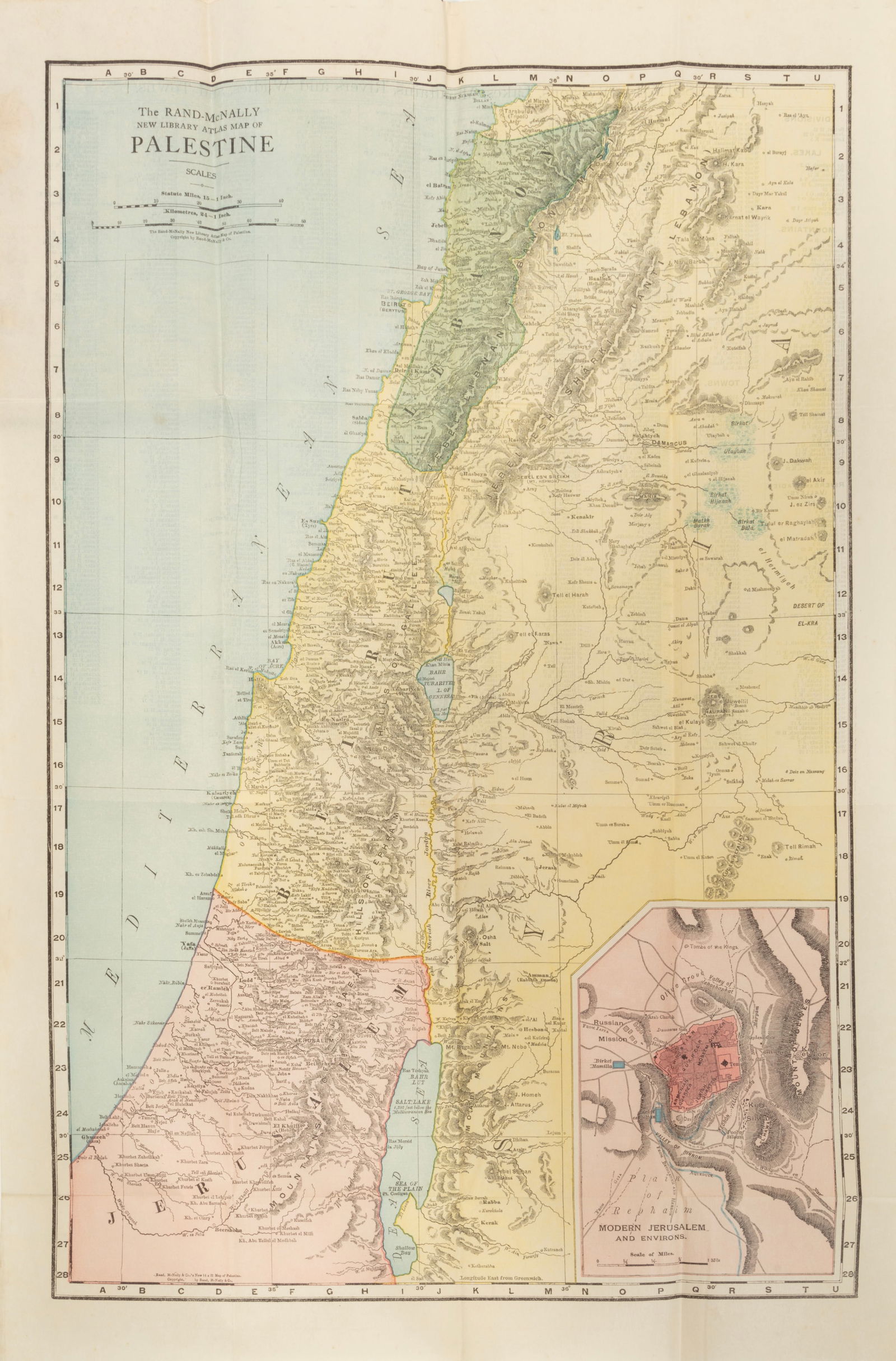 Antique Pocket Map of Palestine (1 of 2)